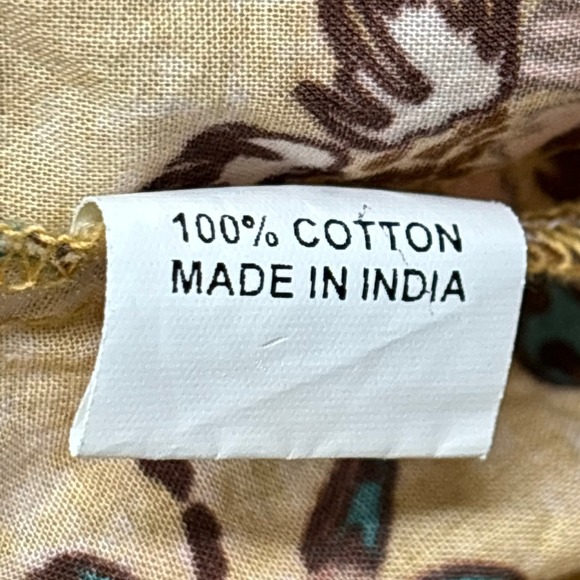 Bindu Corinne 100% Cotton‎ Long Sleeve Floral Top Yellow Ruffle Trim Size XL - Picture 10 of 11